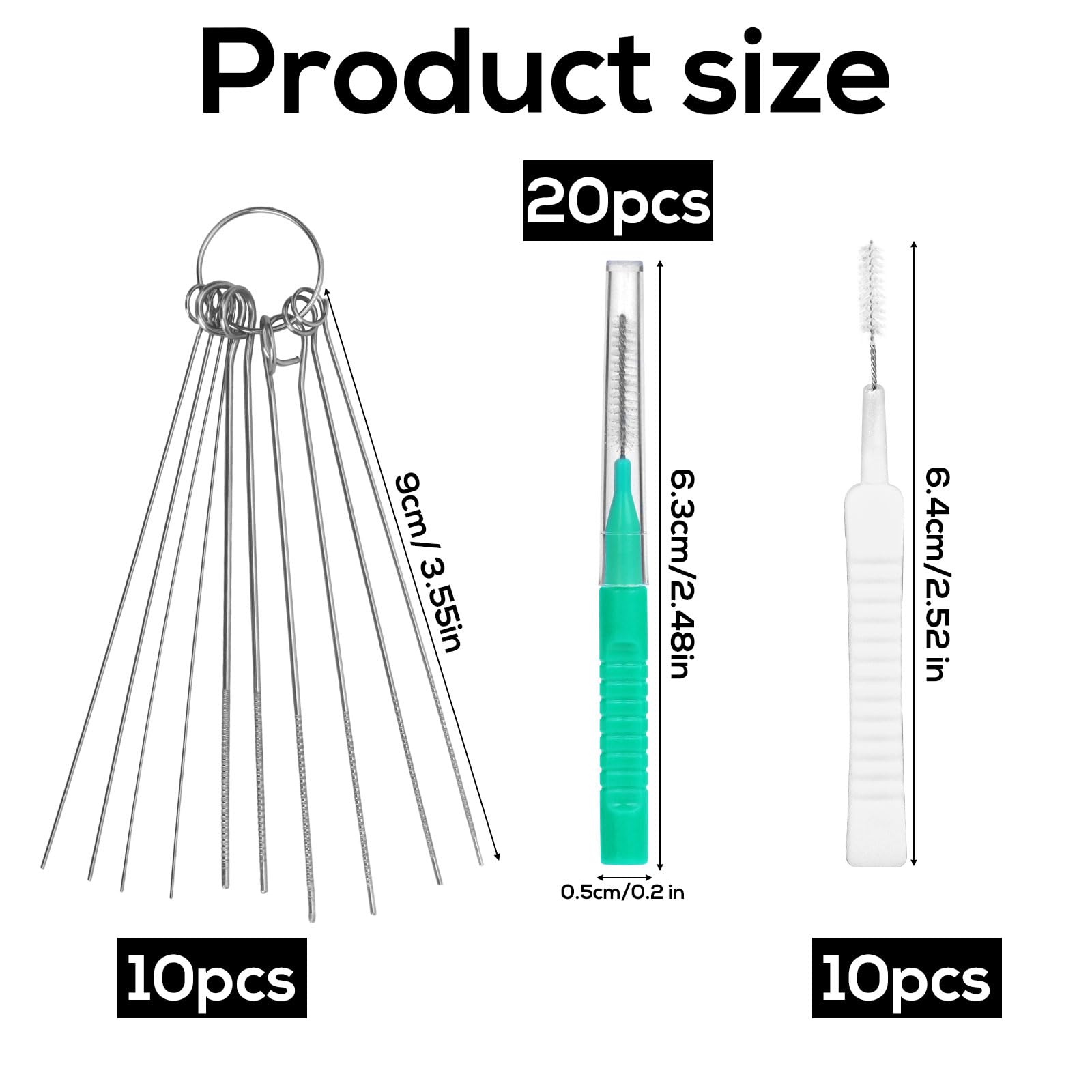 40pcs Shower Head Cleaner Tools, 2 Designs Shower Head Cleaning Brushes Multi-Size Showerhead Cleaner Picks Anti-Clogging Cleaning Brush for Bathroom Small Hole Gap Nozzle Window Slot (Green)