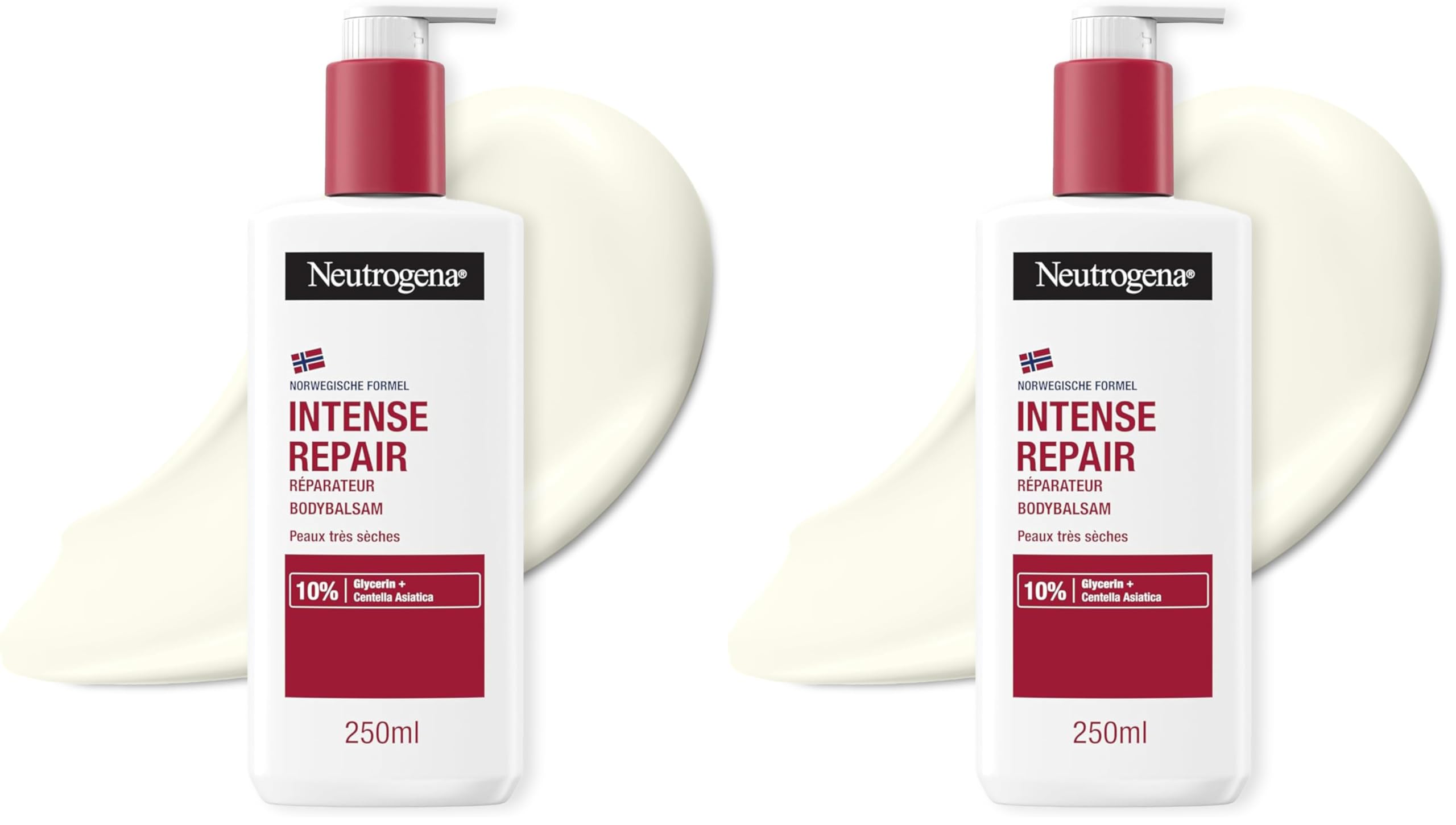 Neutrogena Intense Repair Reparierender CICA Bodybalsam, feuchtigkeitsspendende Bodylotion mit Glycerin & Centella Asiatica, nicht fettende Körperlotion für raue, sehr trockene Haut (250 ml)
