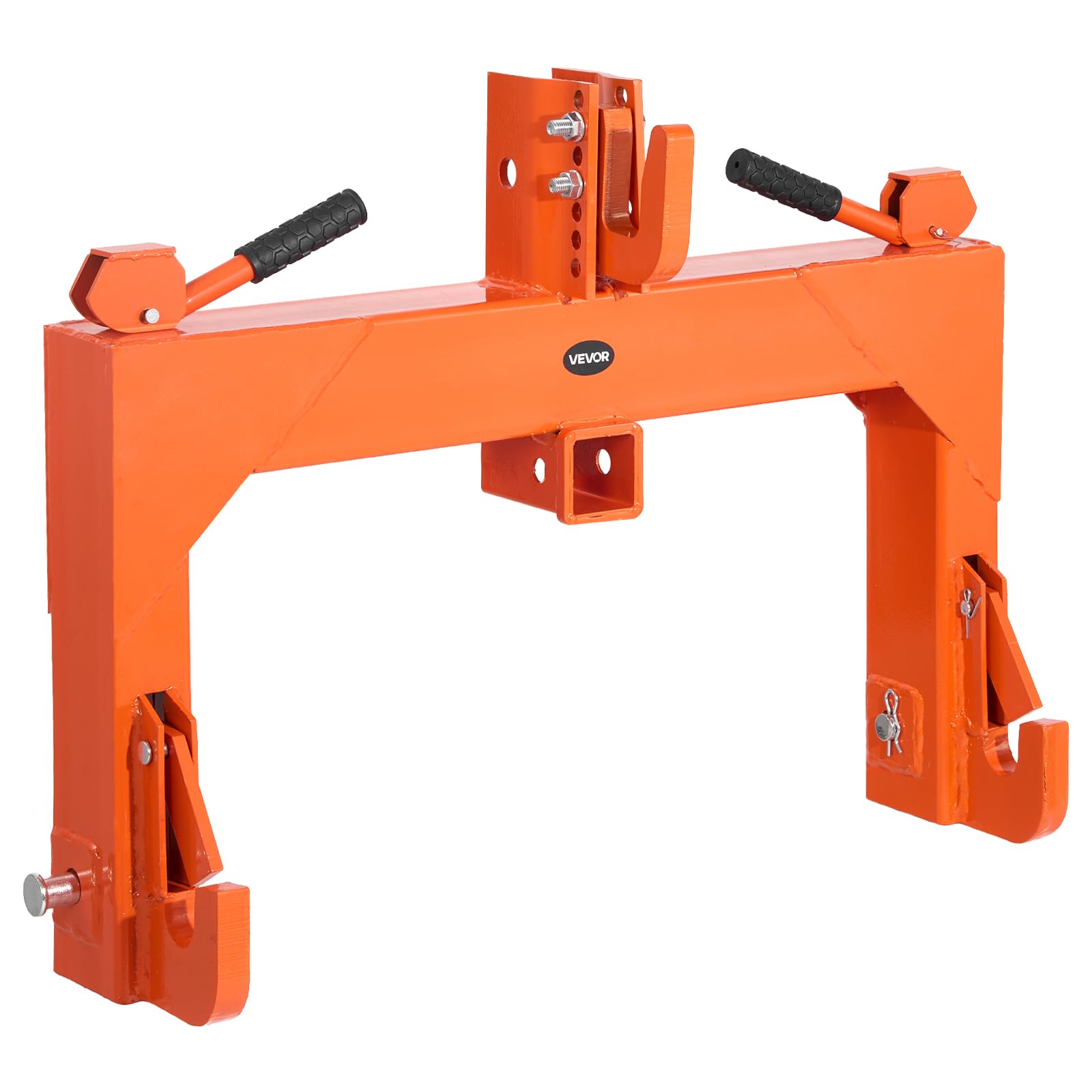 VEVOR 3-Punkt-Schnellkupplung mit 5,08 cm Empfänger, 1369 kg Hubkapazität, mit 5-stufig verstellbarem Bolzen, Anpassung an Traktor der Kategorie 1 und 2, 3-Punkt-Anbaugeräte, Orange
