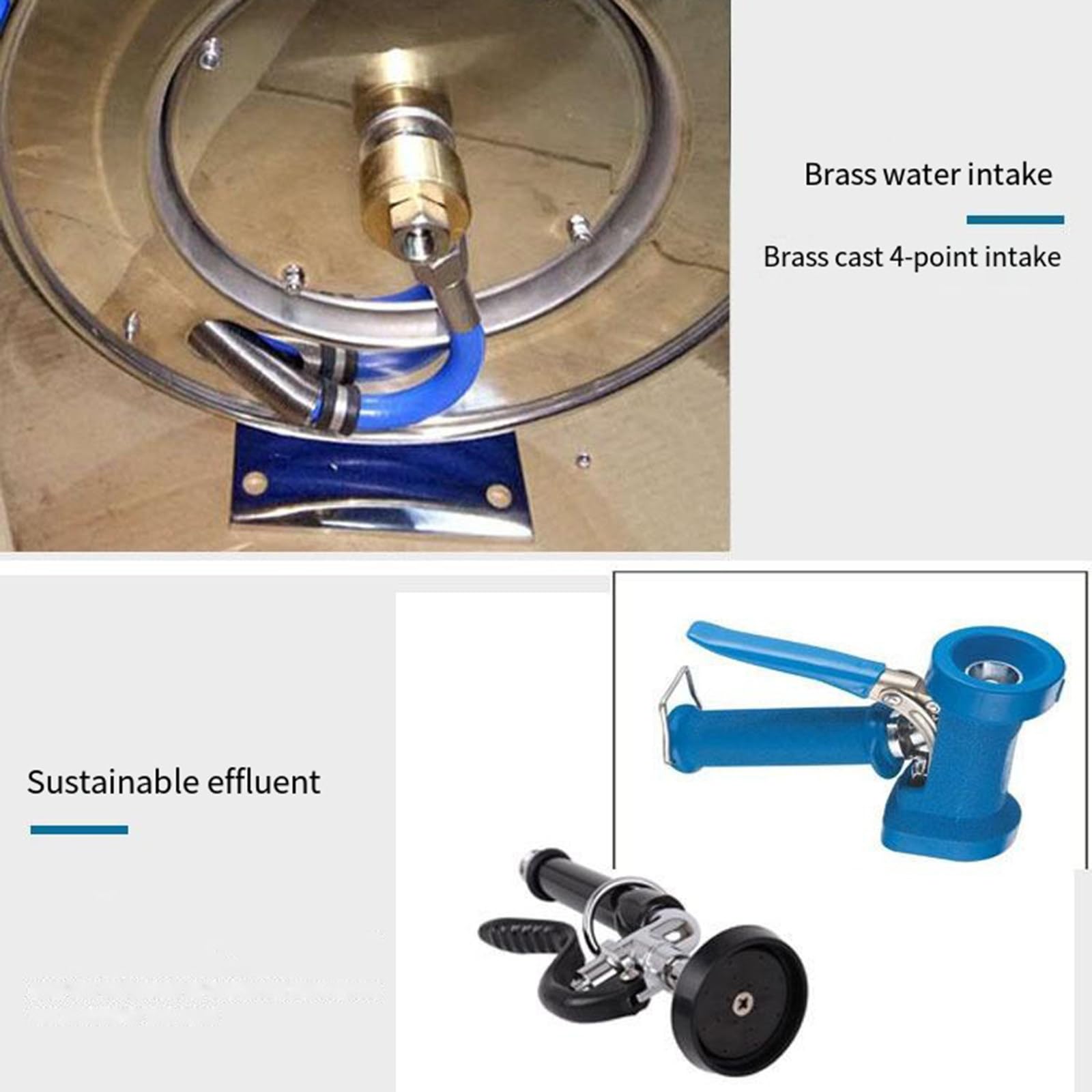 Carrete de manguera de acero inoxidable abierto retráctil automático 5M/10M/15M carrete de manguera de agua de cocina de jardín resistente que no deja marcas,15M