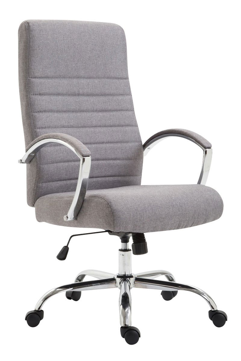 CLP Bürostuhl ergonomisch Valais Stoffbezug, moderner Drehstuhl mit höhenverstellbarem Sitz, Stoffbezug, bis 136 kg belastbar | Farbe grau