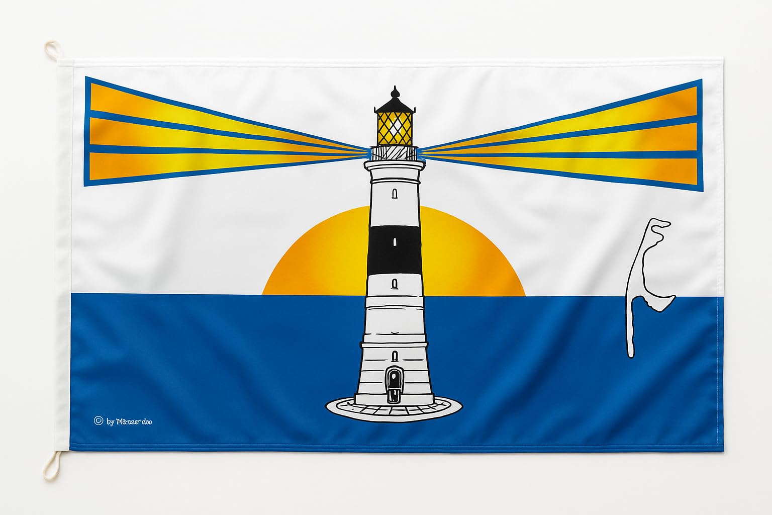 Flaga latarni morskiej Sylt – statement morski z urokiem wybrzeża Marine Flag / 90 x 60 cm