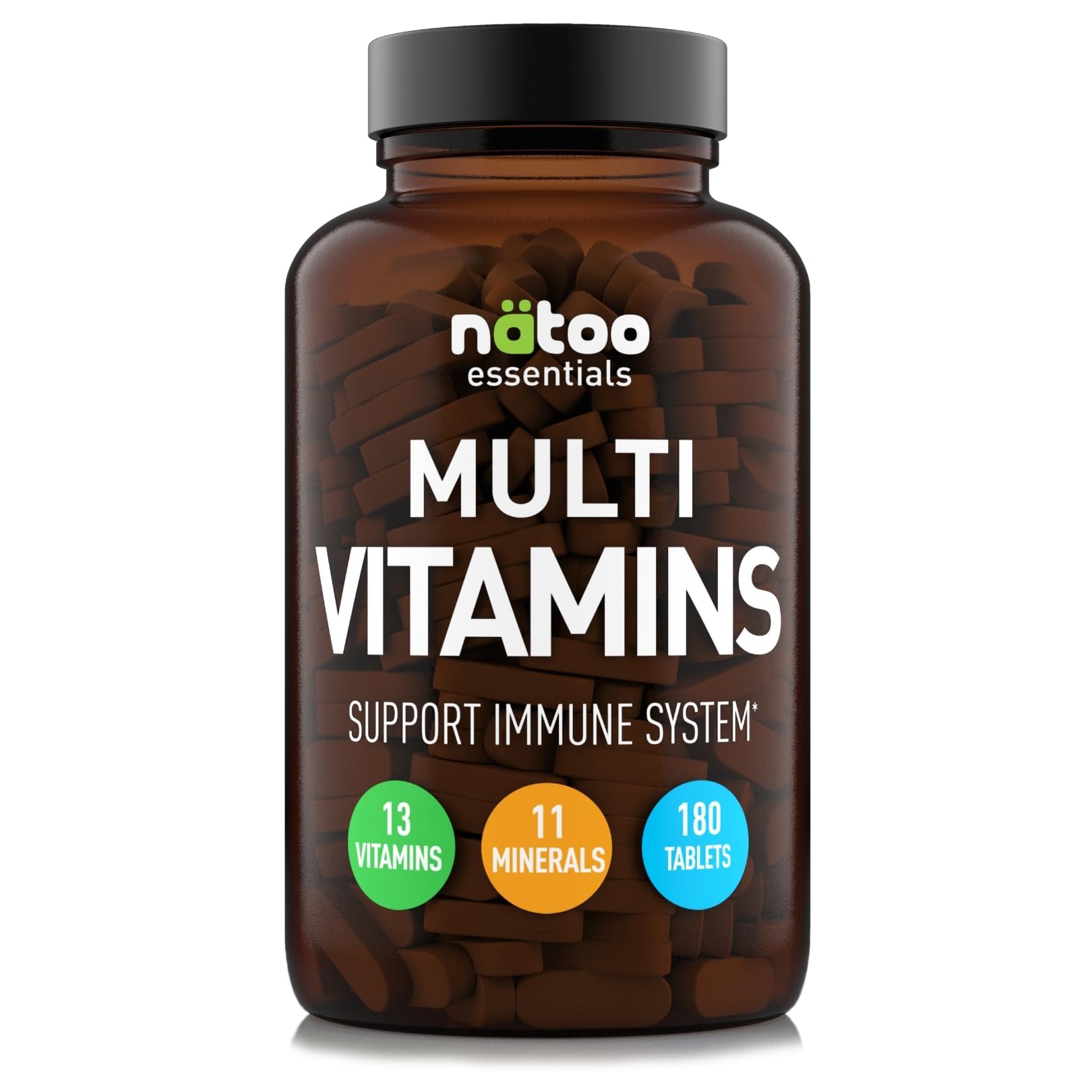 NÄTOO Multivitaminico 180 Compresse (3 mesi di integrazione) - Integratore con 13 Vitamine e 11 Minerali - Multivitaminico Completo - supporto sistema immunitario