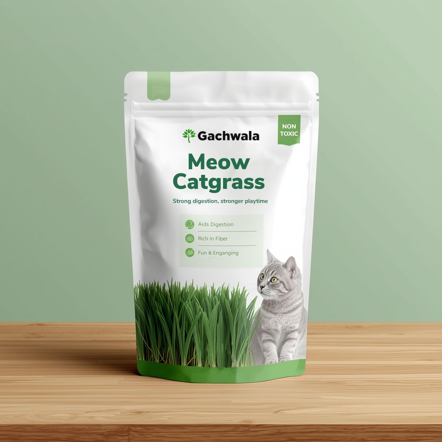 Gachwala Meow Catgrass Kit – High Germination Wheatgrass Seeds, 1 Planter, 4 Nutrient-Rich Coco Peat Discs | Whole-Grained, Well-Balanced Nutrition, Supports Gut Health & Well-Being-image-48