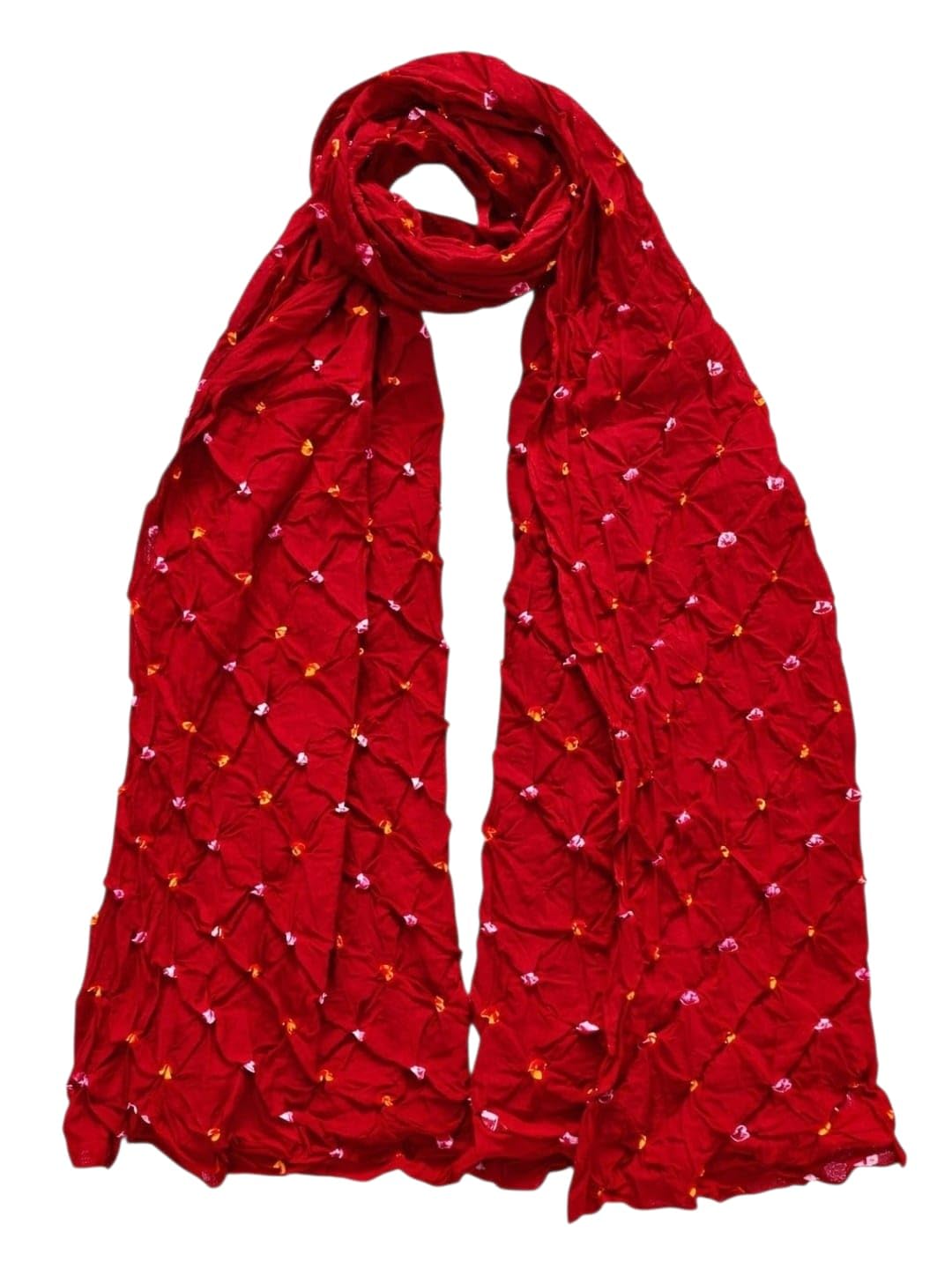 Red Bandhani Dupatta for Women | Lightweight Crush Dupatta for Daily | Mustard Yellow Bandhani Dupatta for Women.-image-22