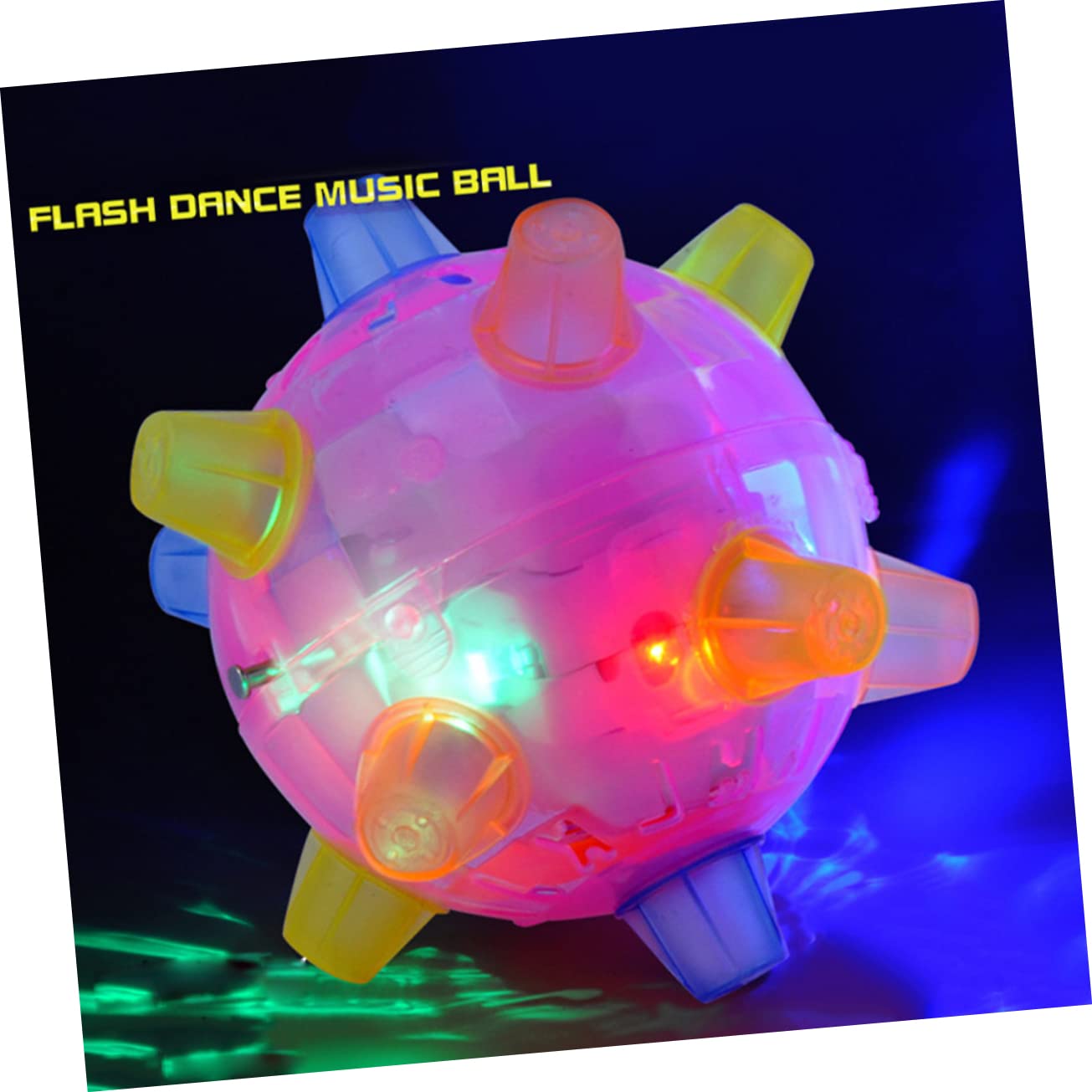 Kisangel 2pcs Music Bouncing Ball Toy Lights Dancing Ball for Boys and Girls Flashing Light up Music Hopping Toy Without Battery