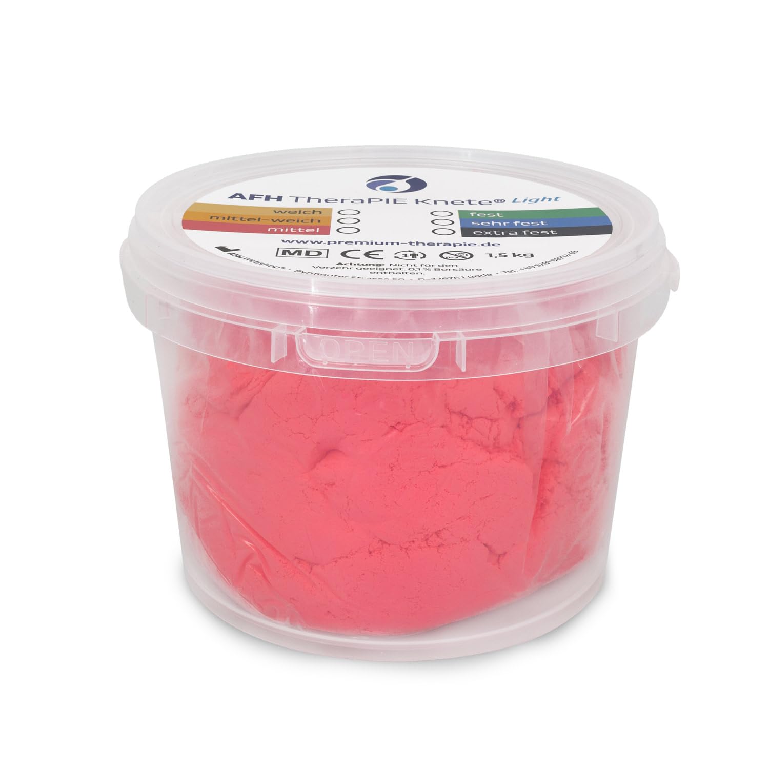 AFH TheraPIE Knete® Light | 1,5 kg | mittel = rot | Therapieknete, Knetmasse Handtherapie