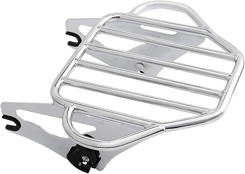 Miniatura 7 de Respaldo de pasajero desmontable cromado Sissy Bar vertical con portaequipajes 2 Up compatible con Harley Touring Road King Street Road Electra