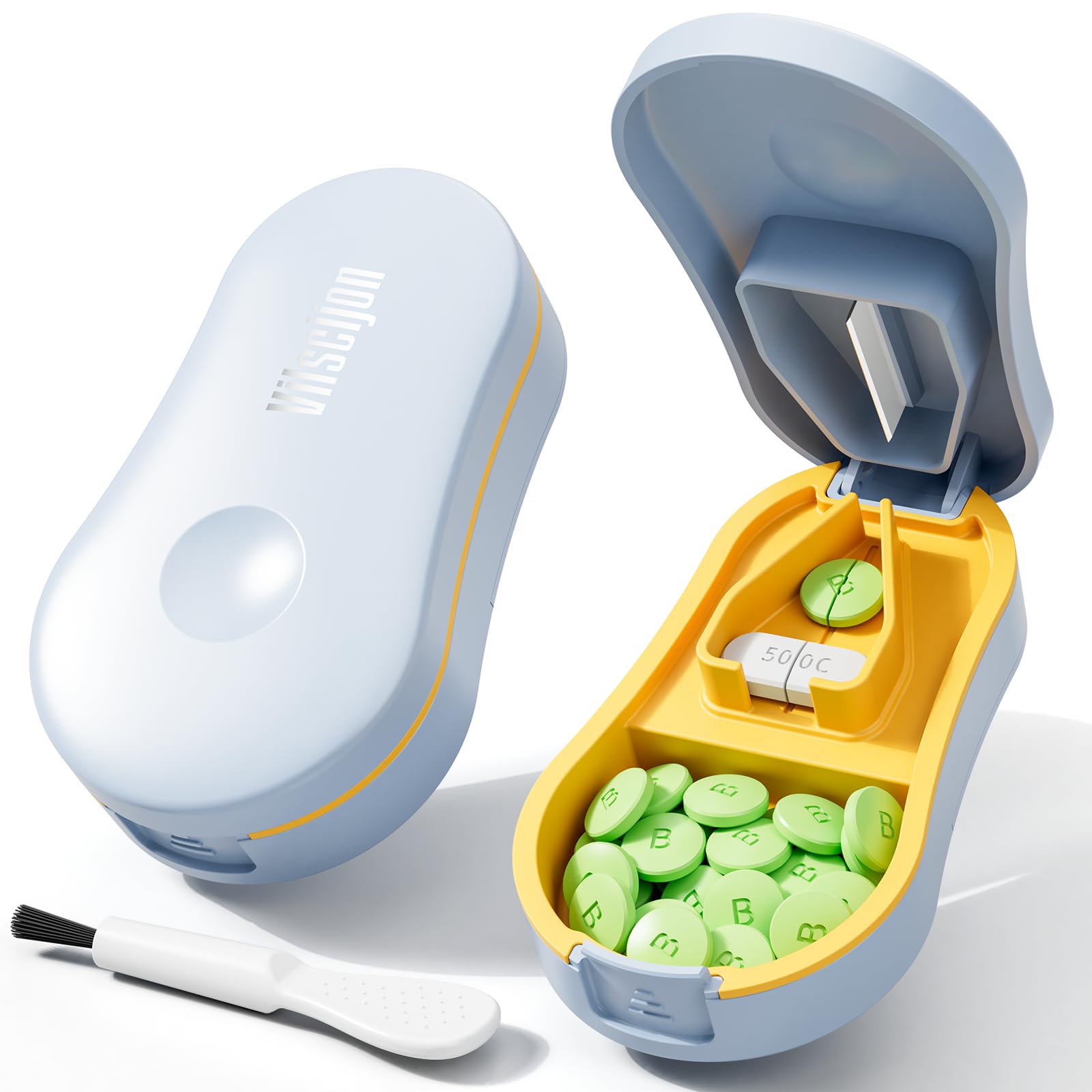 Blue Detachable Silicone Pill Cutter