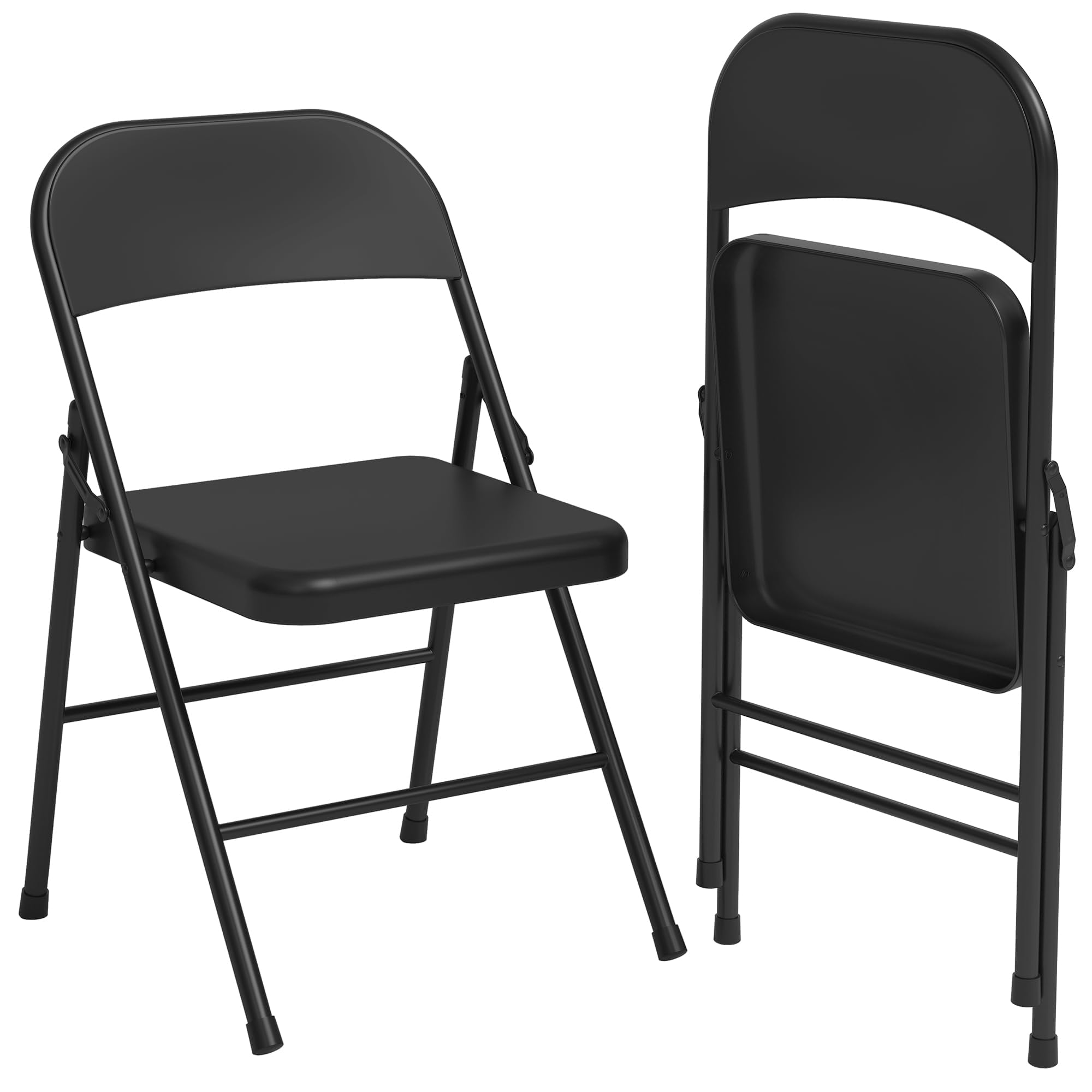 AffinityFurn Folding Chairs Set of 8, Portable Metal Folding Dining Chairs, Morden Commercial Seat, Padded Seat & High Back, 350 Lbs Capacity, Stackable, for Home, Office, Indoor/Outdoor Events