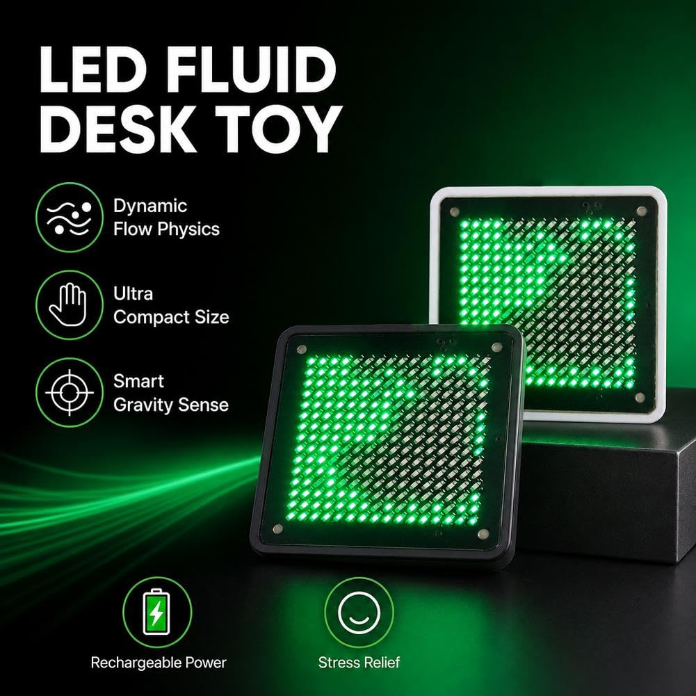 Mini lampe LED de simulation de fluide, jouet avec débit d'eau dynamique, rechargeable activée par gravité, physique liquide réactive pour bureau, bureau de jeu et table de chevet