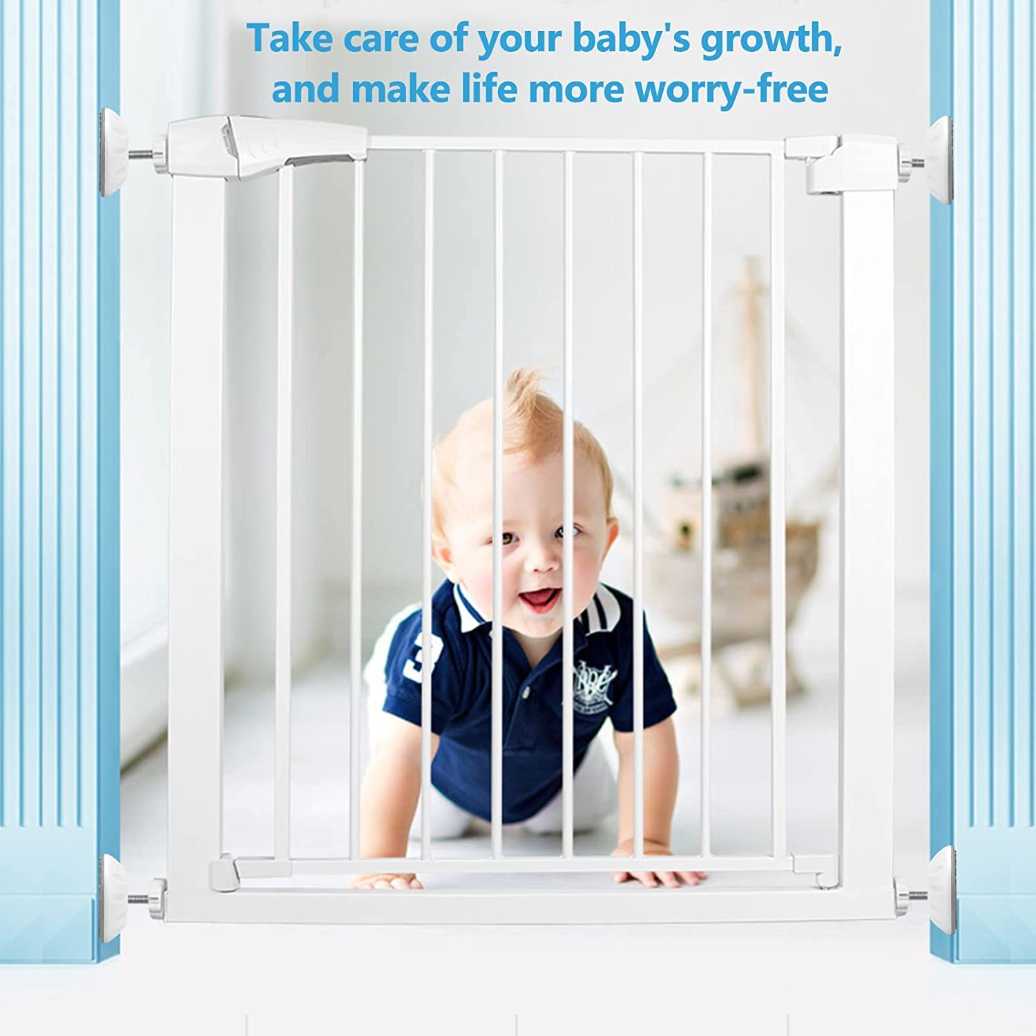 Mumoo Bear Stair Gate Wall Protector, 4 Pcs Stair Gate Extension Wall