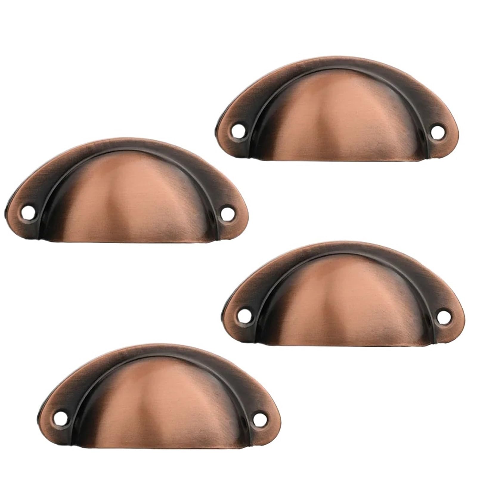 ZHSOAO 4 Pcs Drawer Handle Iron Retro Semicircle Shell Tin Sheet Antique Home Decoration for Cabinet Cupboard(Color 7)