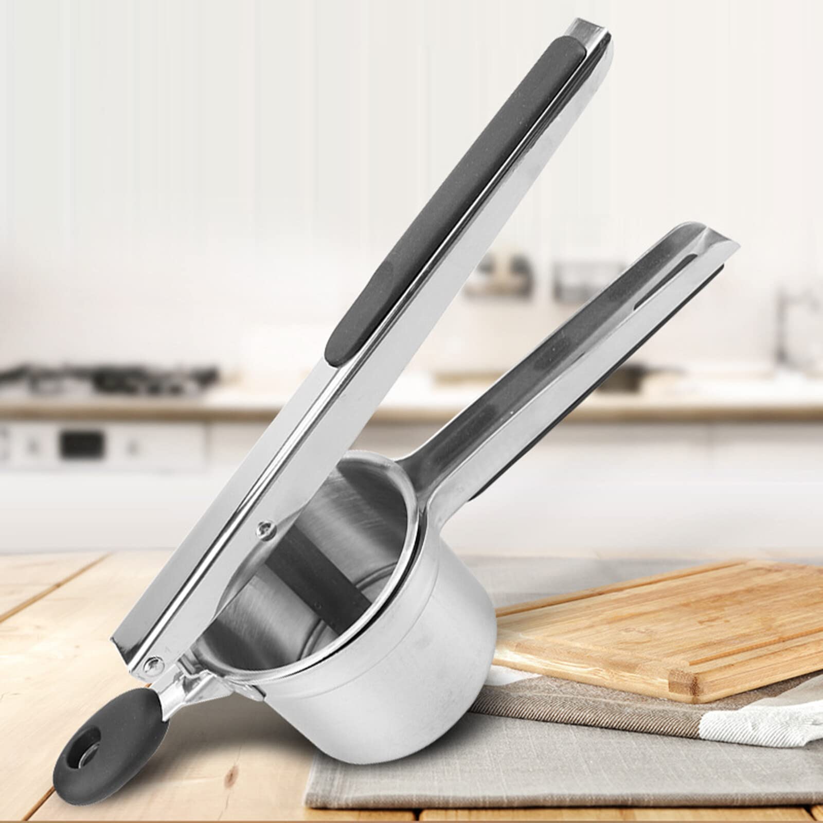 Schiacciapatate In Acciaio Inox HUDDU - 2 Pezzi Con Manico Spesso | Per Patate, Zucca E Verdure - Foto 3