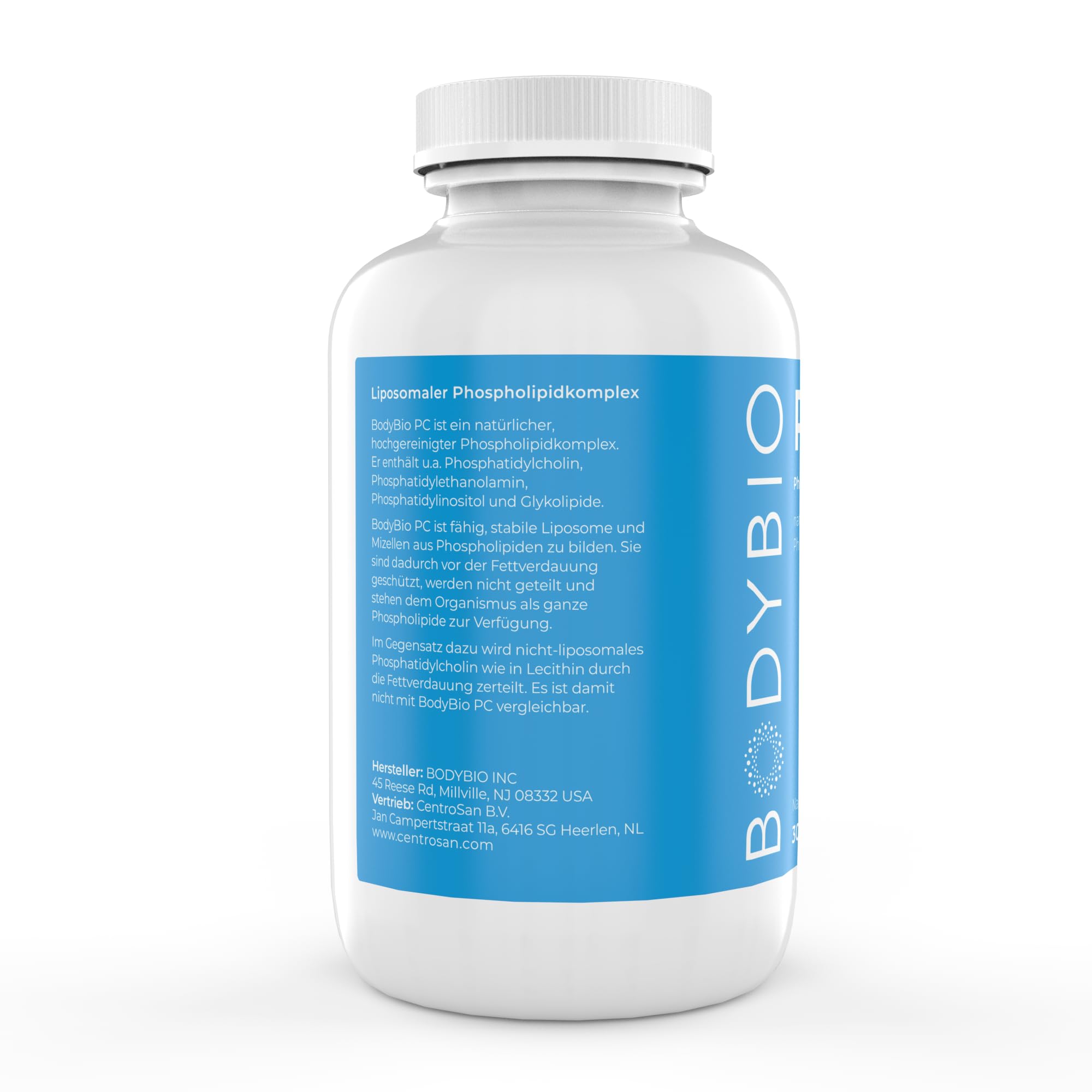 BodyBio PC Phospholipidkomplex liposomal 100 Kapseln - 173g (Phosphatidylcholin und andere Phospholipide)