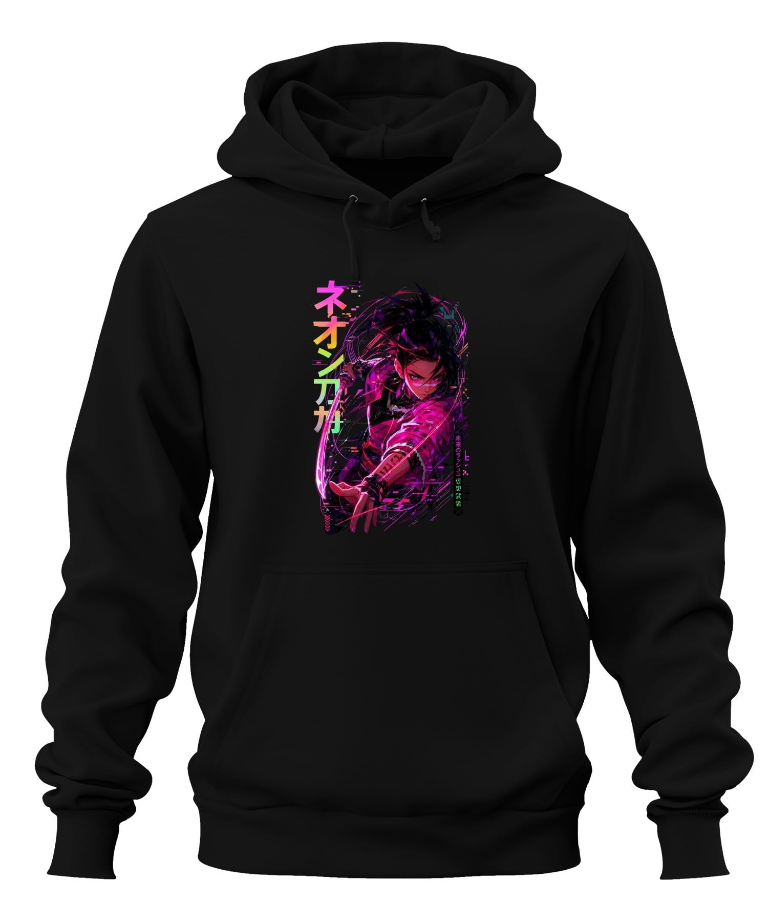 Cyberpunk Samurai Dziewczęca Japonia Y2K bluza z kapturem | Manga Katana Miecz Techwear Vaporwave Otaku Streetwear Prezent Japońska Sztuka Estetyczna Wojownik