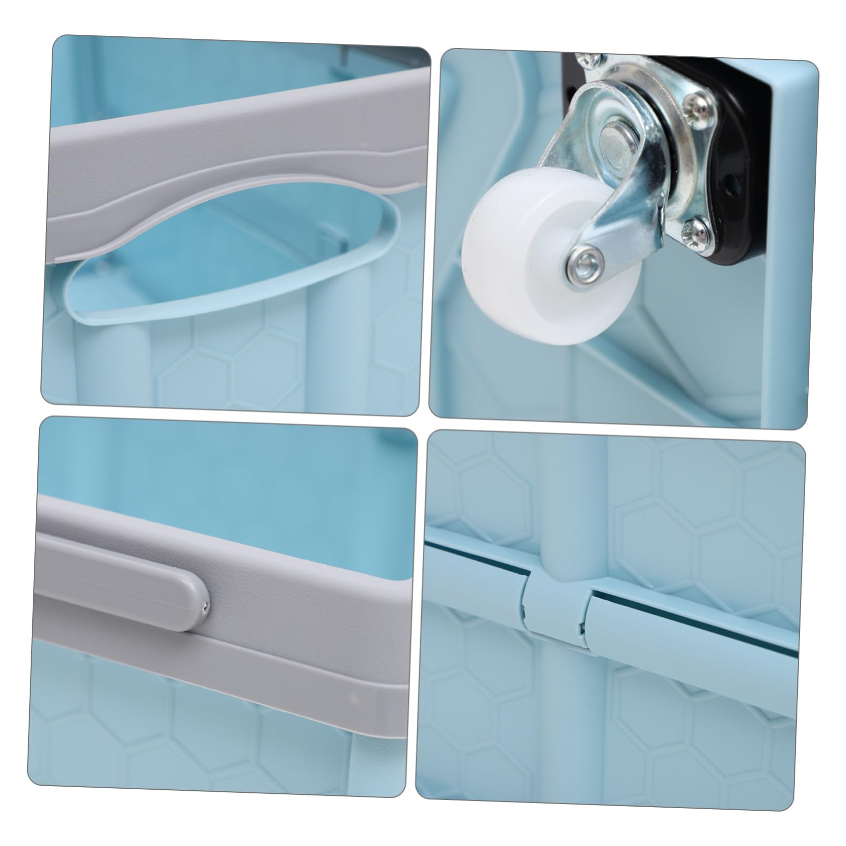 Anneome Caja de Almacenamiento de Plástico Azul y Apilable con Ruedas Gran Capacidad para Organizar Juguetes y Comestibles en Armarios o Uso Exterior