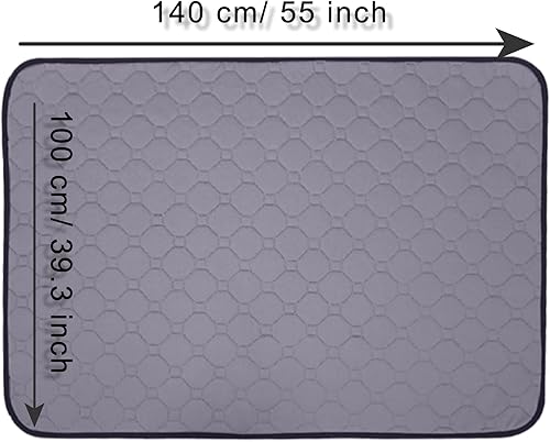 Miniatura 2 de Almohadillas lavables para orina de perro, almohadillas de 55 x 39.3 pulgadas para perros pequeños, medianos y grandes, almohadillas reutilizables