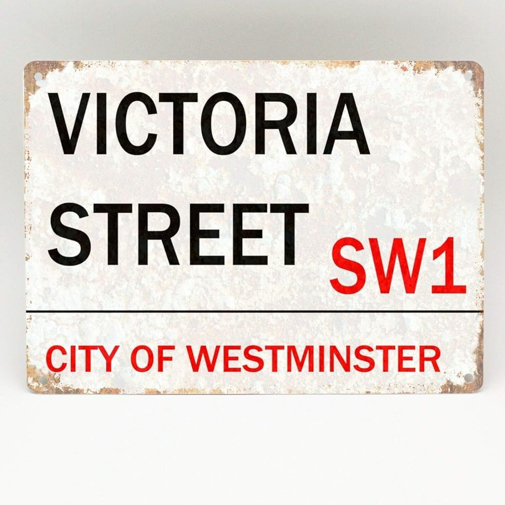 Bioprocess Victoria Metal Sign Street London Train Station Vintage Retro Door Wall Plaque 8X12 Inches