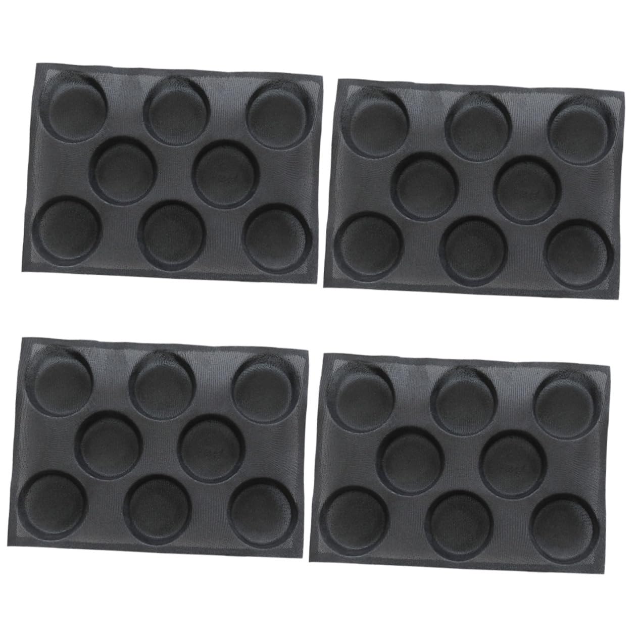 LIFKOME 4pièces Moule à Silicone Antiadhésif Moule Réutilisable Pour Petits Pains Pratique Et Léger Pour Cuisine à Domicile Noir