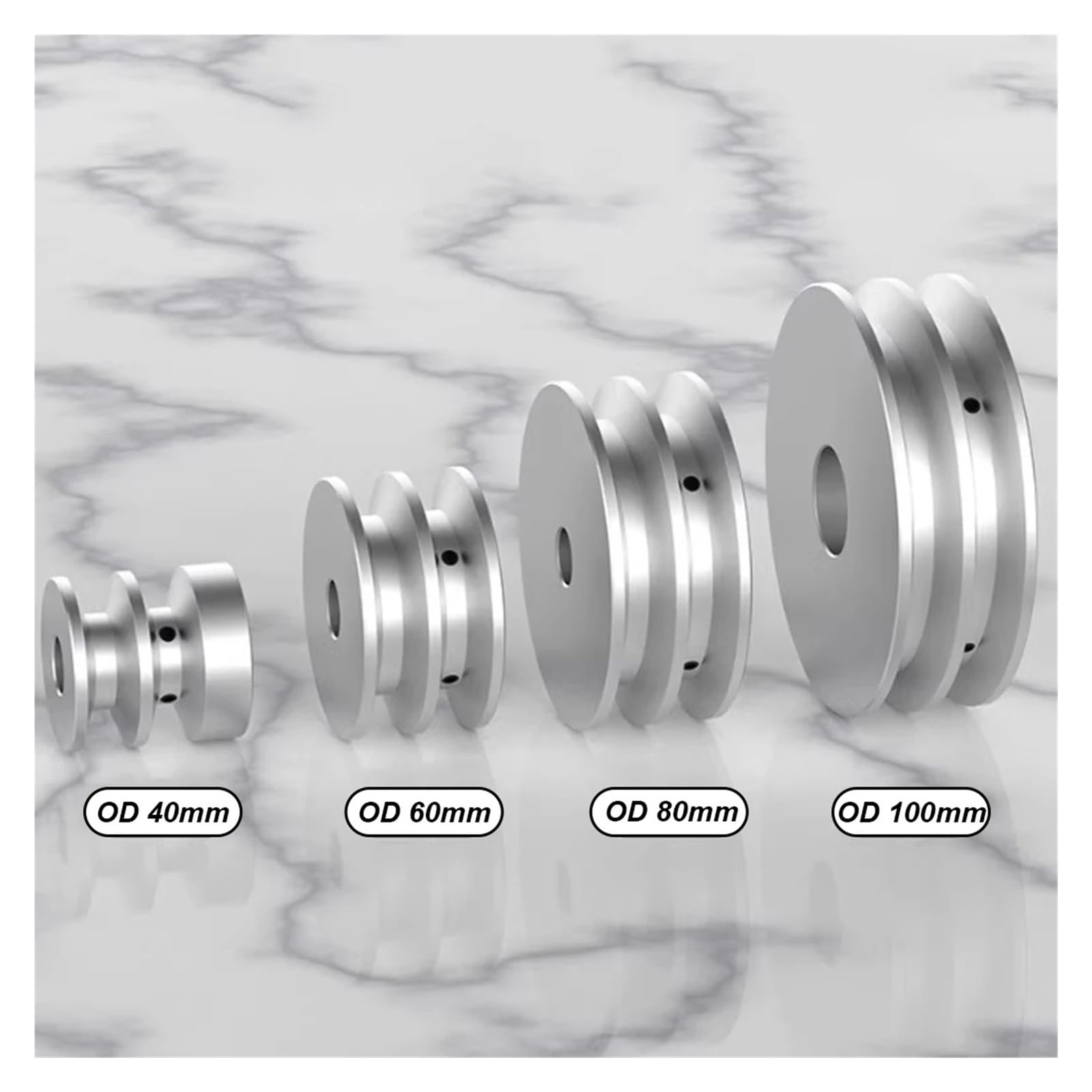 1 pz Lega di Puleggia a V A-Tipo Doppio Slot Motore del Ruota motrice Industriale V-Slot Diametro 40/60/80/100mm