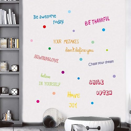 IARTTOP Calcomanía de pared con frases inspiradoras, frases motivacionales, decoración de aula, refranes de actitud positiva para decoración de