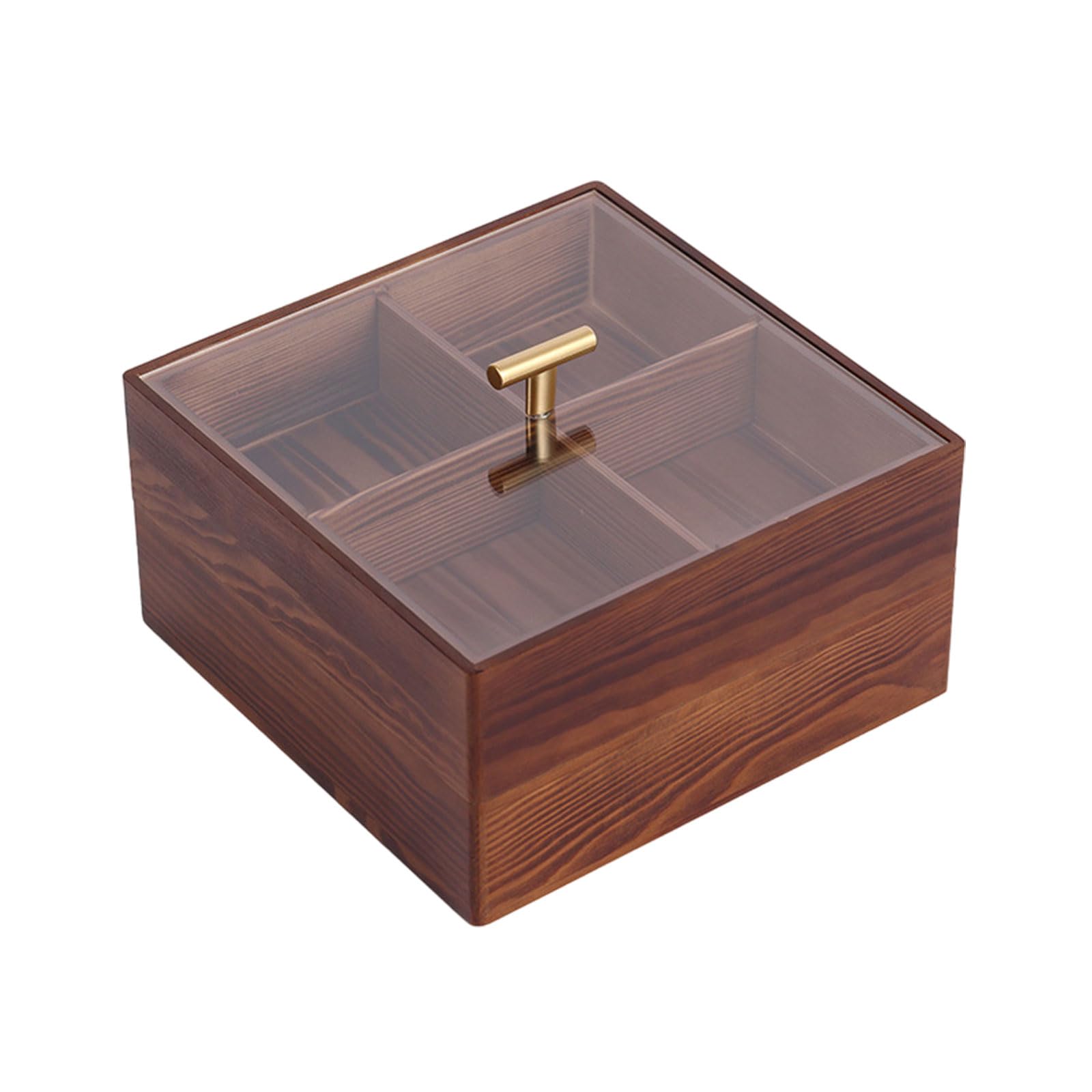 Limtula Wood Finish Candy Storage Case with Lid Proof Snacks Organizers Stylish Dry Fruit Holder Multifunctional Case Dry Fruit Storage Container