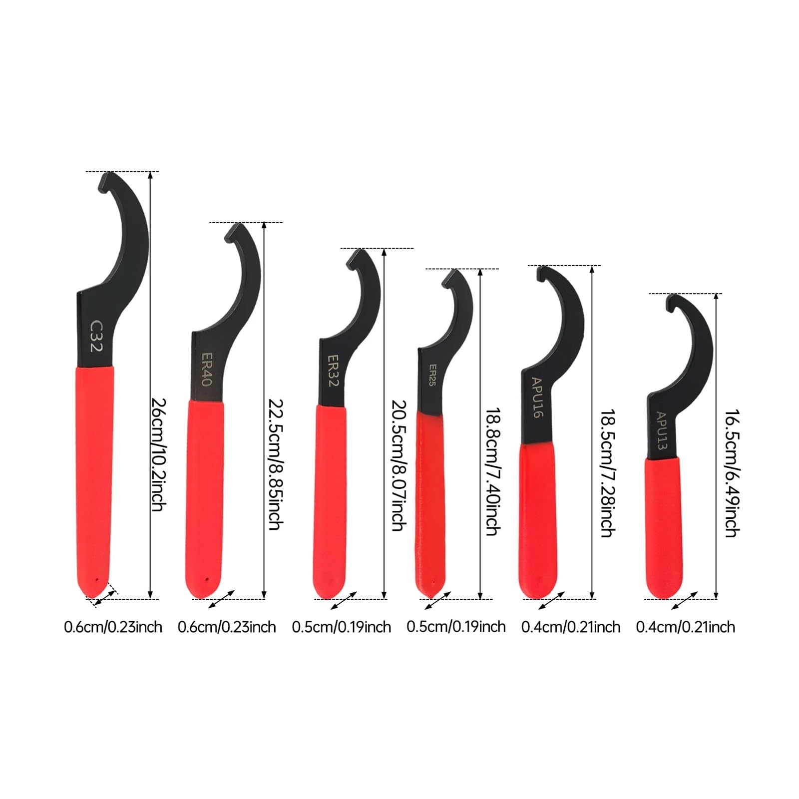 Juego De 6 Llaves Inglesas For Ajustar El Amortiguador De Motocicletas Y Bicicletas, Llave Inglesa Con Gancho De Precarga, Llave En C, Herramienta Manual Universal Eficacia Precisión