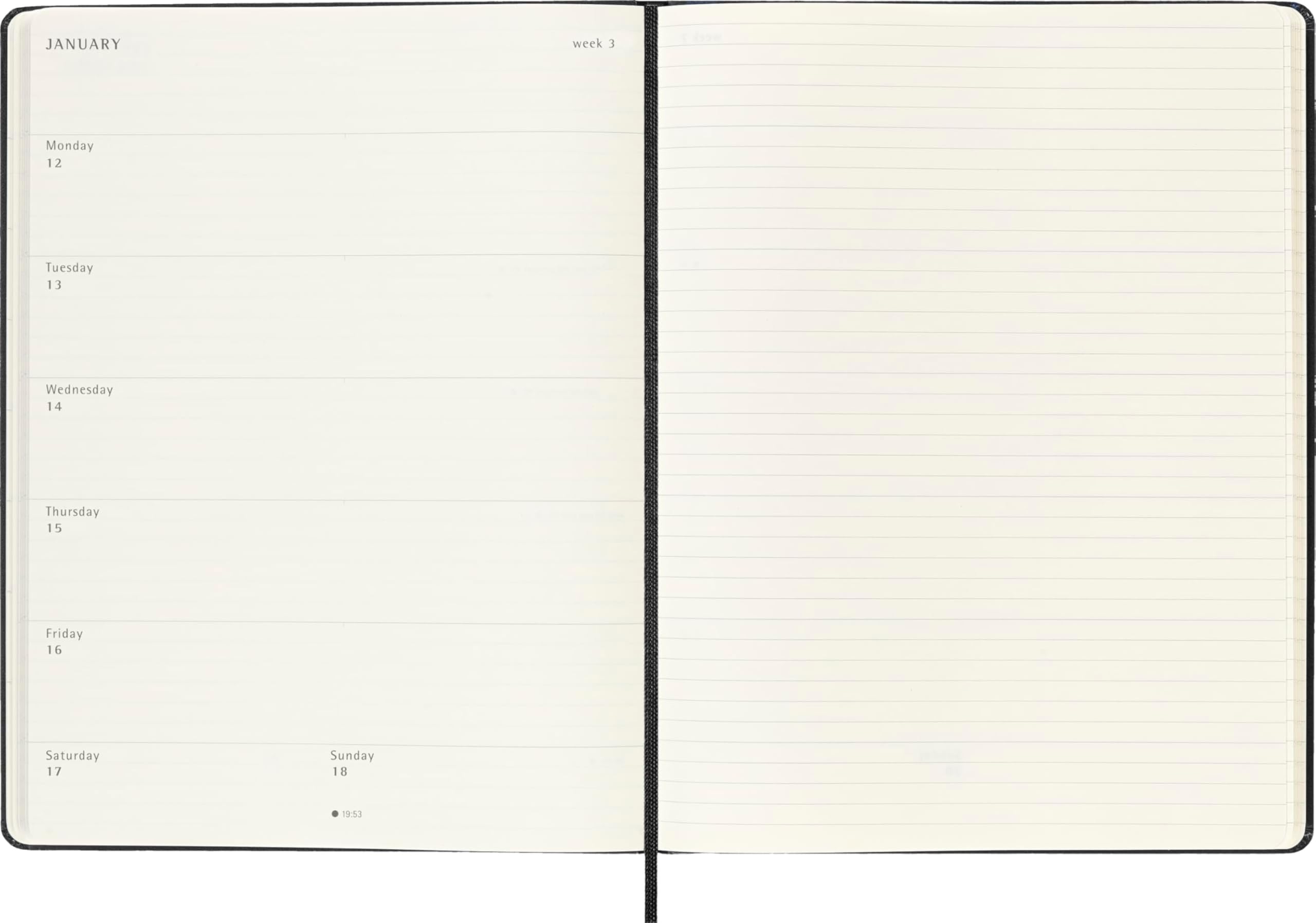 Moleskine Classic 18 Month 2025-2026 Weekly Planner, Hard Cover, XL (7.5" x 10"), Black, 208 pages - Image 5
