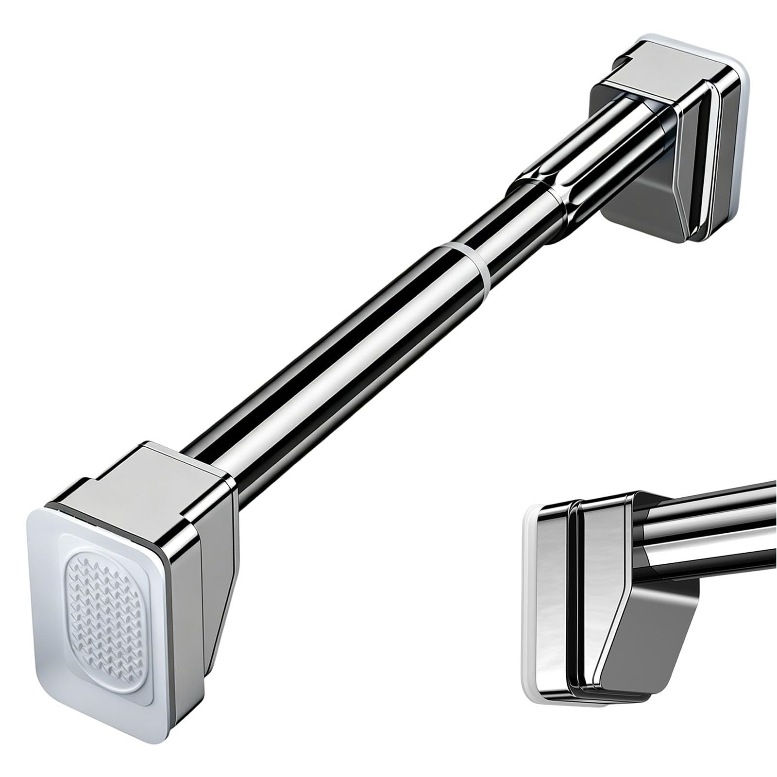 Gardinenstange Multifunktionale Ohne Bohren Ø33mm 40-500cm Spannstange Ausziehbar für große Fenster und Terrasse(SUS,310-400CM)
