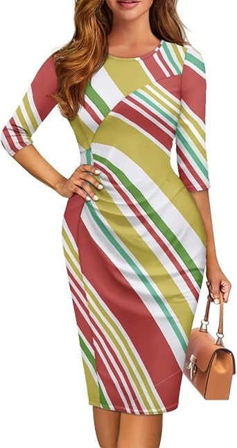 Vintage Houndstooth Dresses for Women 1950s Dres Audrey Style Dresses Elegant Midi Dress Retro Dress