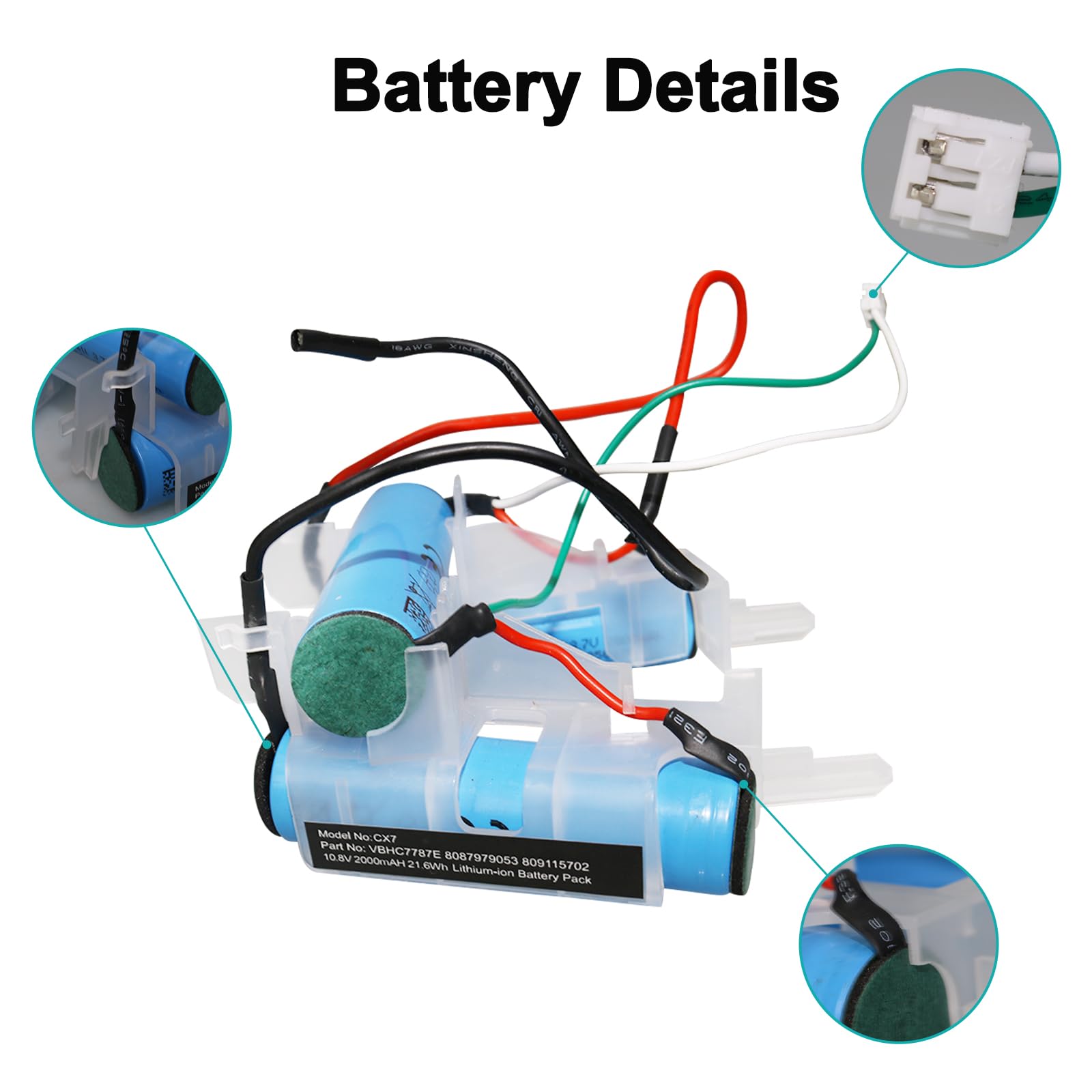 AEG Ersatzakku 10,8V 2000mAh Li-Ion Akku Für AEG CX7 Saugroboter - Passend Für DB, EB, EBK, HO & SW Modelle Aeg Staubsauger Akku