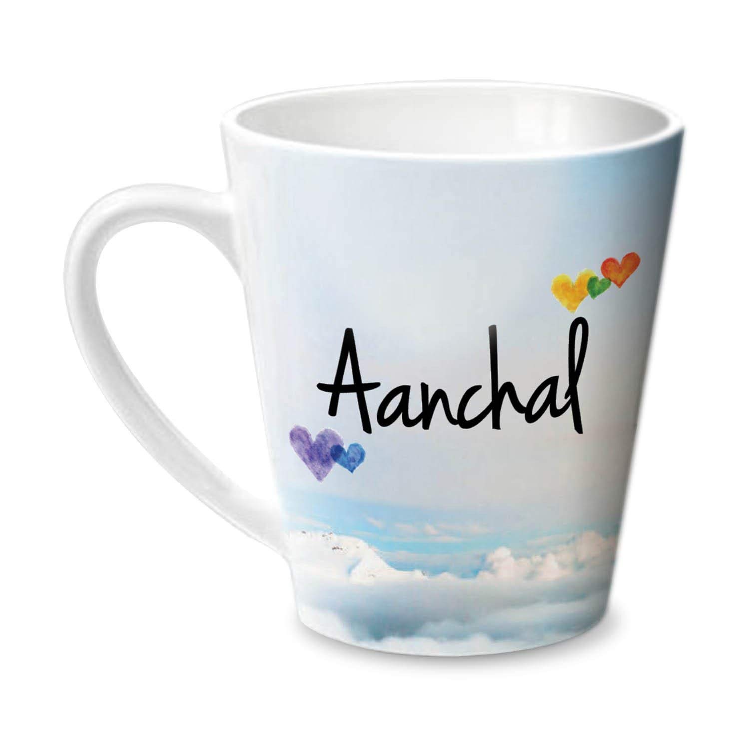 Hot Muggs® Simply Love You Aanchal Conical Personalised Name Ceramic, 315ml, 1 Unit