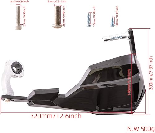 Miniatura 4 de Evomosa Protectores de mano universales para motocicleta de 0.866 in, 0.984 in, 1.102 in, protector de manos para motocross, protector de cepillo