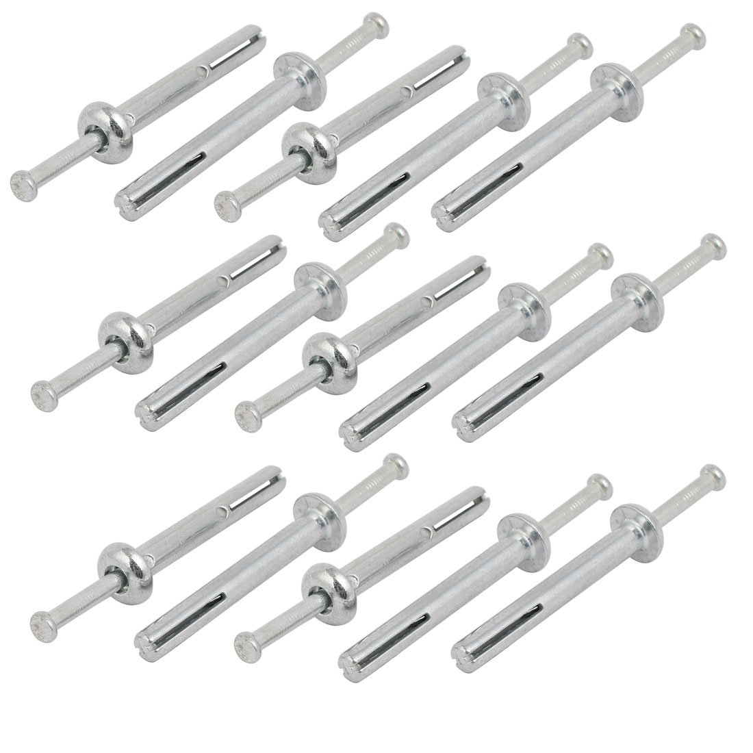 Aexit 1/4-inch Punch Fastener Dia 2-inch Depth Zinc Alloy Drive Anchor Silver Tone 15pcs Model:39as320qo560