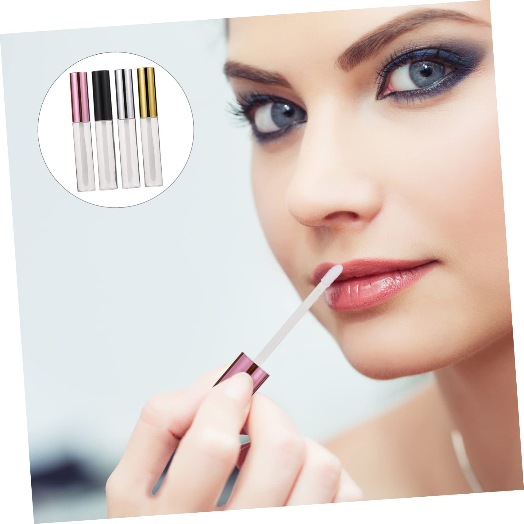 WOONEKY 40 Stück 10ml Lipgloss Fläschchen mit Pinselspitze Abs Material Leere Lippenbalsam Behälter Tragbar zum Selbermachen von Kosmetik im Alltag
