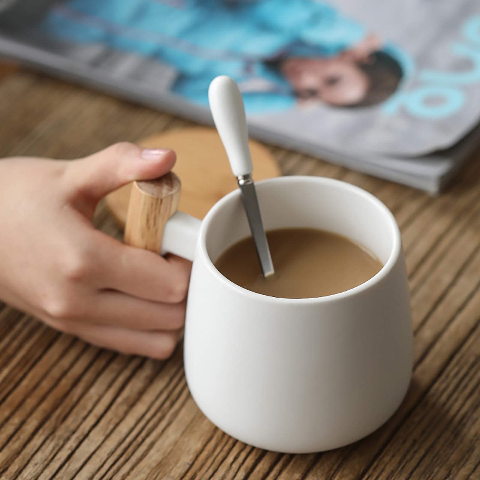 Tazza da caffè in ceramica da 360ml tazza da acqua creativa per uso domestico ma
