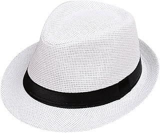 Boolavard Kids Girls Boys Summer Fedora Straw Hat Wide Brim Floppy Beach Sun Visor Hat