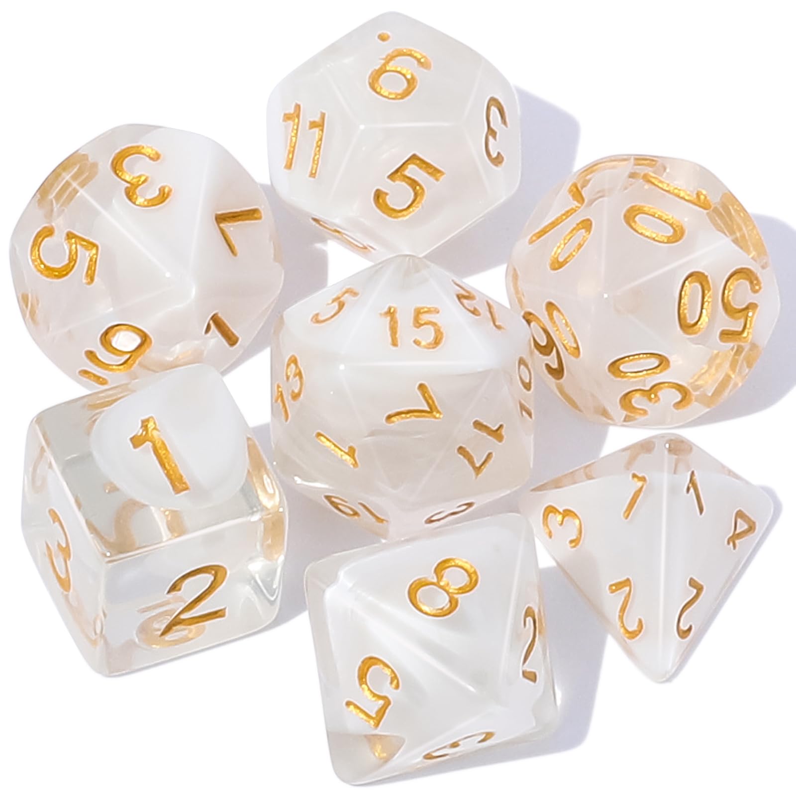 CiaraQ 7pcs Polyhedral Dice Set for Dungeon and Dragons MTG Table Games