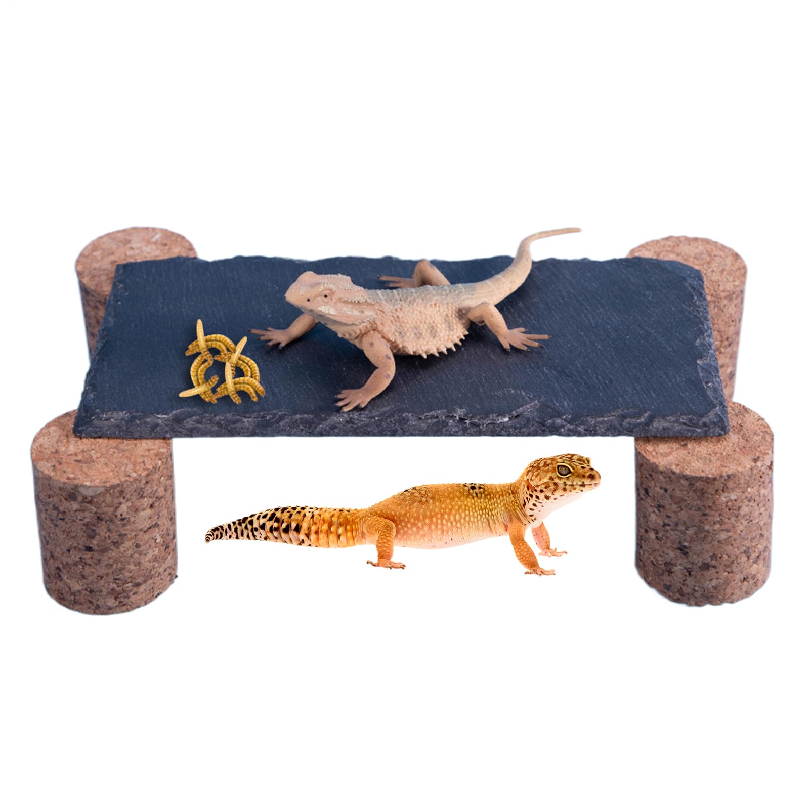 Sonnenbadestein für Reptilien – Heizstein für Schildkröten mit Erdspieß – feuchtigkeitsbeständig, natürlich, für Klettergerüste Aquarium Terrarium Gecko Schildkröte Schlange
