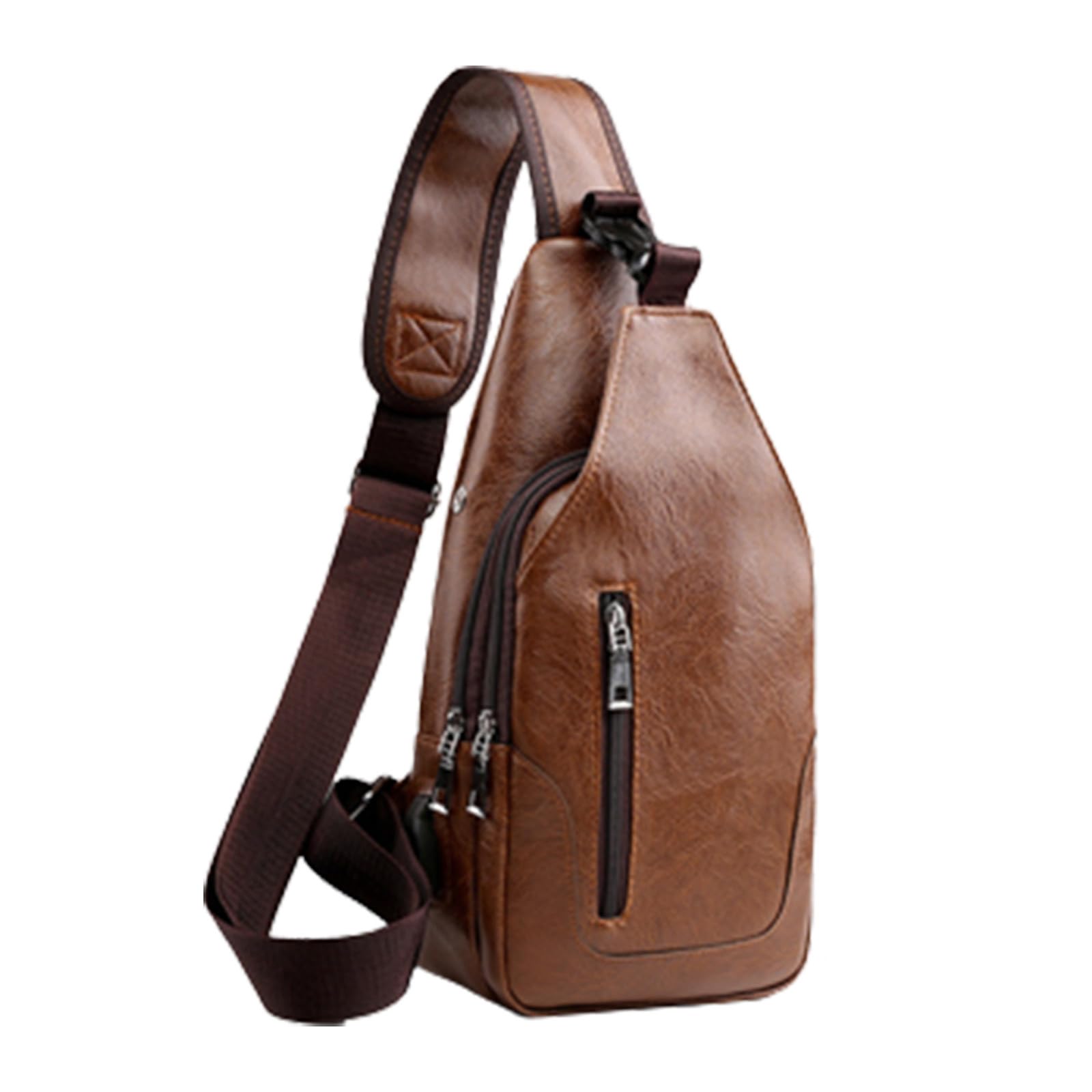 Sling Bag for Men Leather Crossbody Backpack Shoulder Bag Sling Bag