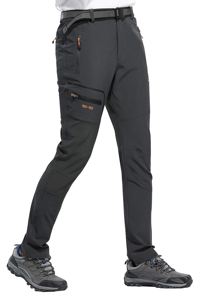 DAFENP Pantaloni Trekking Uomo Softshell Pantaloni da Lavoro Estivi Impermeabili Pantaloni Montagna Escursionismo Leggero Traspirante Asciugatura Rapida All'aperto