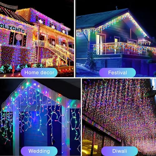 Image of One94Store 24 Ft LED Pixel String Lights | 360 Copper Wire Multicolor LED Bulb Series with White Wire for Diwali, Christmas, Party & Home Decoration | Fairy Light Style | Pack of 2 (Multicolor)