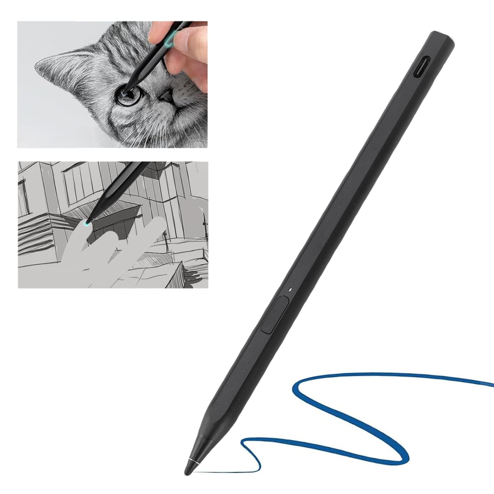 PUSOKEI Penna Stilo USI 2.0, Penna Stilo Magnetica, sensibilità Alla Pressione 4096 e Funzione di Inclinazione, Anti-errore, per Tablet Paper Pro, Paper Pro Move, Max 11, HD (BLACK)