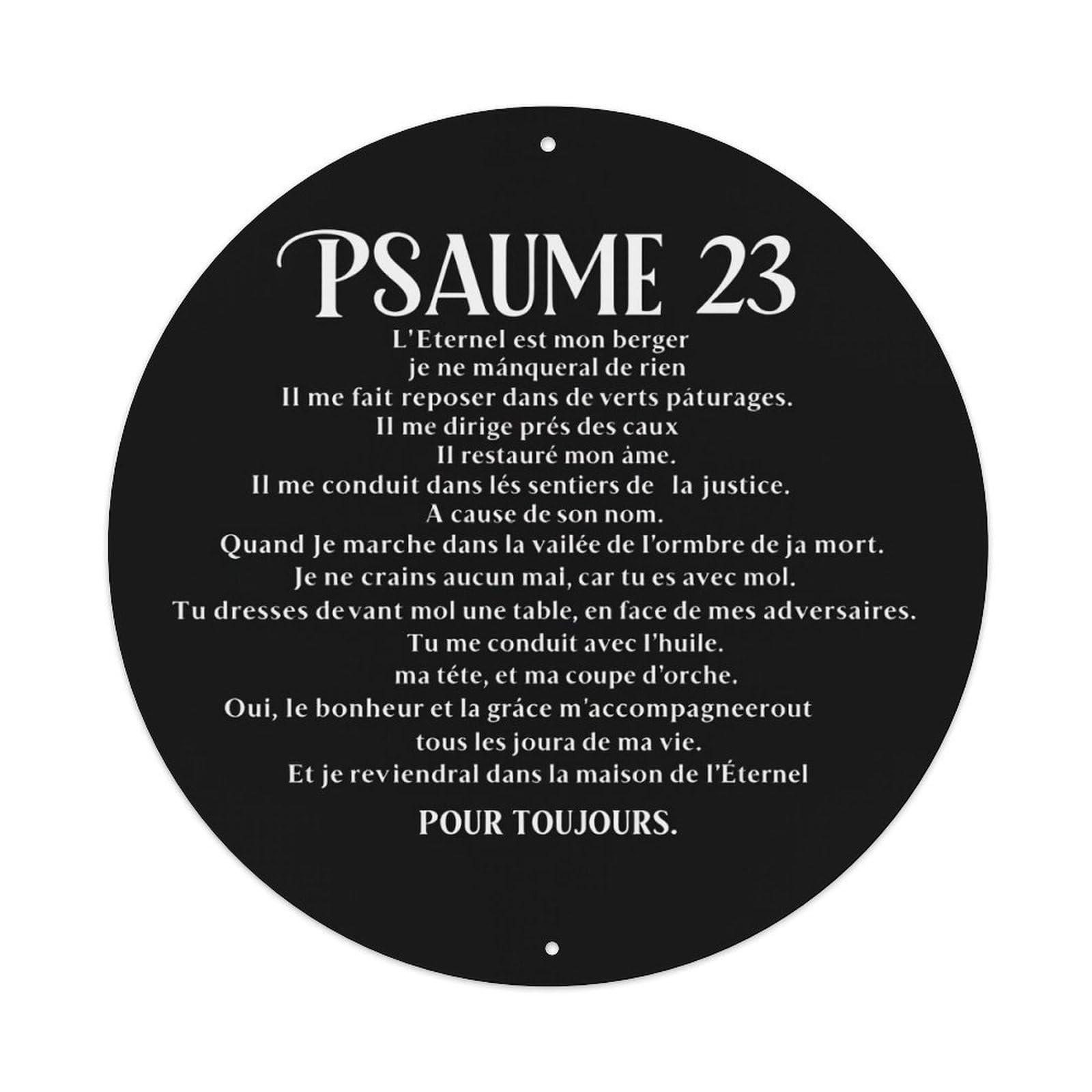 Psalm Twenty Three Round Tin Sign Retro Metal Sign for Cafe Bar Pub Home Game Room Gym Club Wall Decoration Vintage Metal Poster 8x8 Inch