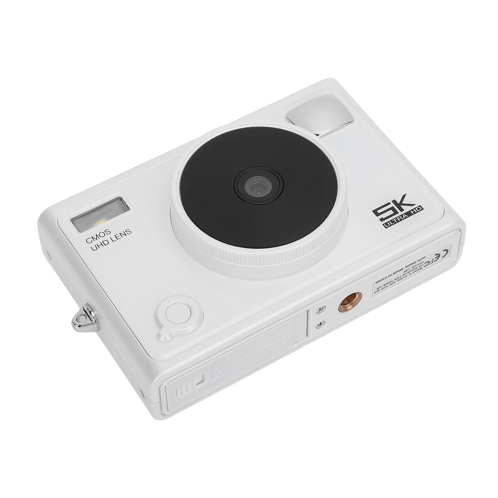 Fotocamera Digitale 5K da 72 MP con Zoom Digitale 18X, WiFi Integrato per Controllo Remoto e Condivisione Istantanea, Videocamera Compatta per Viaggi Fotografici (White)