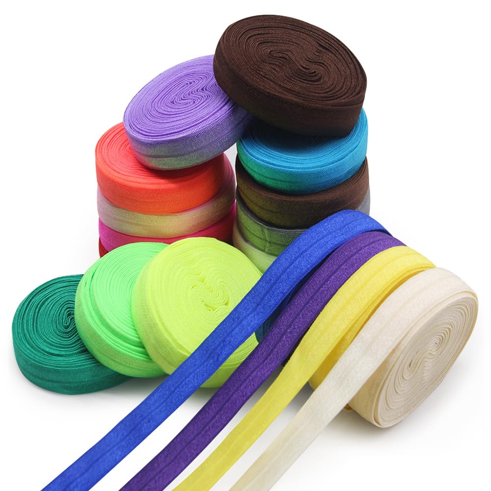 Jamsinmu Flat Elastic Wide Bands Stretch Band Sewing Elastic Sewing Crafts 32 Yard Shiny Color 15mm