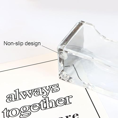 Miniatura 6 de Dispensador de cinta de escritorio acrílico transparente plateado antideslizante para suministros de escritorio, oficina, hogar y escuela