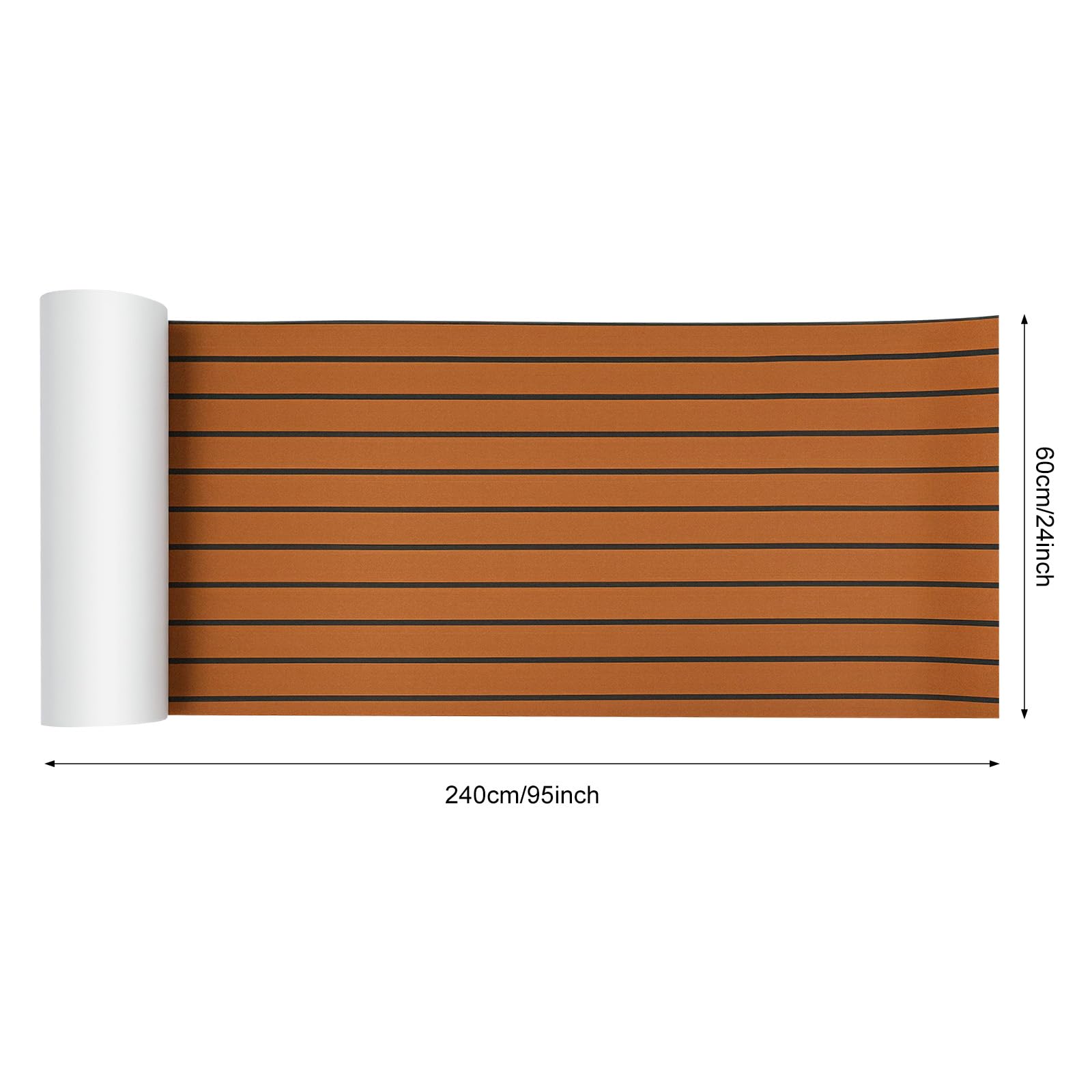 Alfombra antideslizante para barco de EVA, revestimiento de puente para yates, kayak y autocaravanas | Suave confort, corte personalizado, instalación adhesiva, protección del suelo, formato 240 x 60 cm