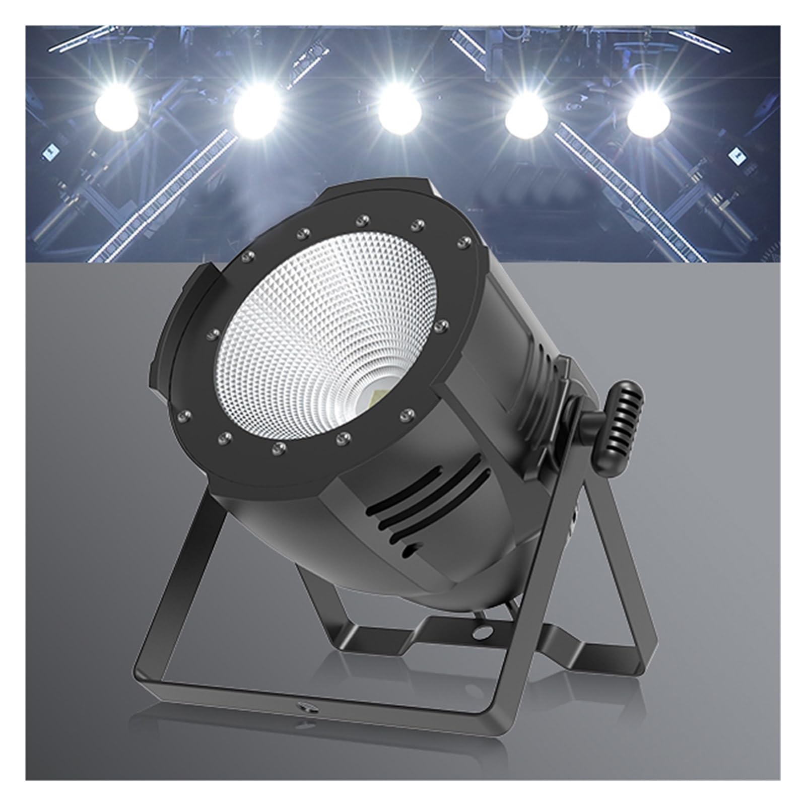 Luci stroboscopiche per DJ, luci da palco, LED Par COB 200W Tende bianche standard Illuminazione Custodia in alluminio DMX512 Luce da palcoscenico Teatro Chiesa Concerto DJ Light Spettacolo di luci fa